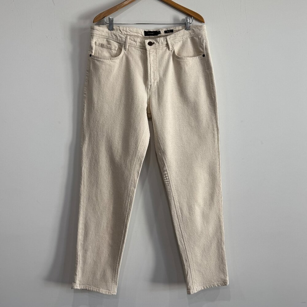 Massimo Dutti Cream Tapered fit Jeans, Size 36